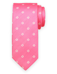 Willsoor Vyriškas klasikinis šviesiai rožinis kaklaraištis su gėlėtu raštu 15137