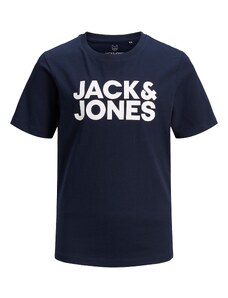 Jack & Jones Junior Marškinėliai 'Ecorp' tamsiai mėlyna / natūrali balta