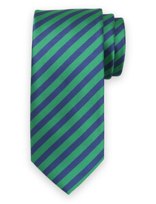 Willsoor Vyriškas klasikinis žalias kaklaraištis tamsiai mėlynais dryželiais 15150