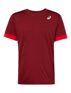 ASICS Sportiniai marškinėliai raudona / tamsiai raudona / balta