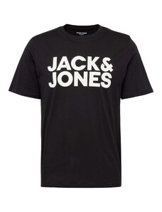 JACK & JONES Marškinėliai juoda / balta