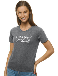 Moteriški tamsiai pilki marškinėliai Prada