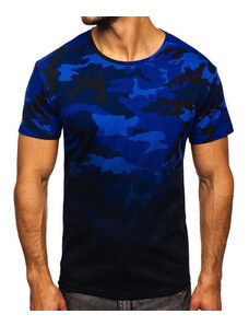 Tamsiai mėlyni kamufliažiniai marškinėliai Burak