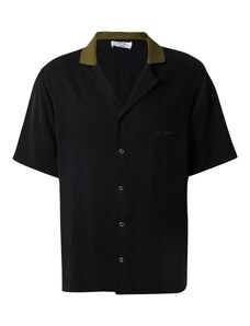 DAN FOX APPAREL Marškiniai 'Bastian' alyvuogių spalva / juoda