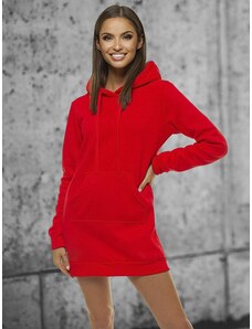 Raudonas moteriškas džemperis su gobtuvu OZONEE JS/YS10003/18Z