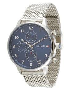 TOMMY HILFIGER Analoginis (įprasto dizaino) laikrodis tamsiai mėlyna / sidabrinė