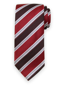 Willsoor Vyriškas klasikinis raudonas kaklaraištis dvispalviais dryželiais 15228