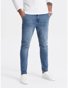 Ombre Clothing Vyriškos džinsinės kelnės CARROT FIT - mėlynos V1 OM-PADP-0117