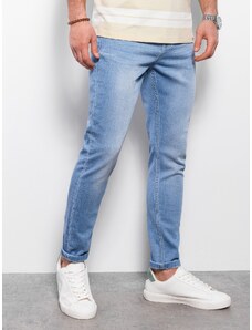 Ombre Clothing Vyriškos džinsinės kelnės SKINNY FIT - šviesiai mėlynos V4 OM-PADP-0101