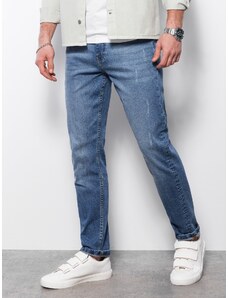 Ombre Clothing Vyriškos džinsinės kelnės su REGULAR FIT trintuku - mėlynos V3 OM-PADP-0102