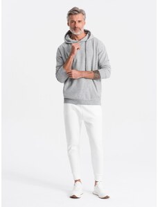 Ombre Clothing Vyriškas džemperis su gobtuvu - pilkas melanžas B1313