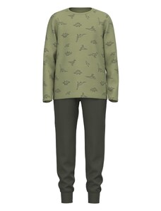 NAME IT Miego kostiumas 'Sage Dino' rusvai žalia / alyvuogių spalva / šviesiai žalia