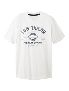 TOM TAILOR Marškinėliai melsvai pilka / tamsiai pilka / vilnos balta