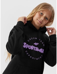 4F Sportinis neatsegamas džemperis su gobtuvu mergaitėms