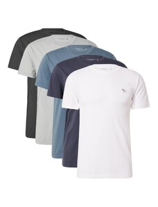 Abercrombie & Fitch Marškinėliai dangaus žydra / šviesiai pilka / juoda / balta