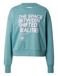 Calvin Klein Jeans Megztinis be užsegimo žalsvai mėlyna / pastelinė rožinė / balta