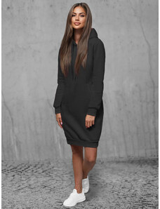 Juodas moteriškas džemperis su gobtuvu OZONEE JS/YS10005/3Z