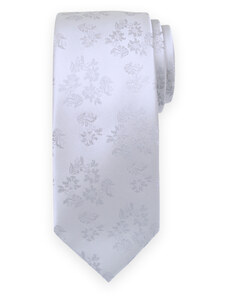 Willsoor Sidabrinės spalvos vestuvinis kaklaraištis su gėlėtu raštu 15566