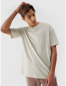 4F Vyriški T-shirt oversize marškinėliai su grafika - smėlio spalvos