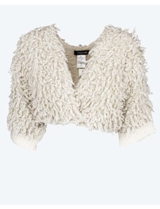 FABIANA FILIPPI Short sweater with frayed texture