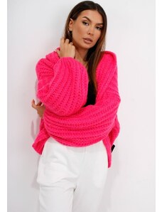 Rožinis megztinis su vilna "Daisy" : Dydis - Universalus