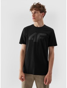 4F Vyriški T-shirt regular marškinėliai su grafika - juodos spalvos