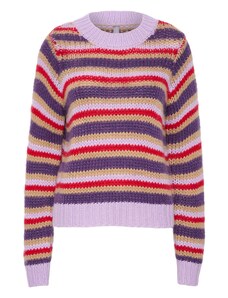CULTURE Megztinis 'Cami' smėlio spalva / šviesiai violetinė / tamsiai violetinė / raudona