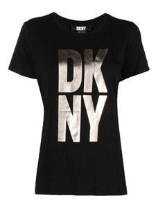 DKNY moteriški juodi marškinėliai S/s stack logo tee