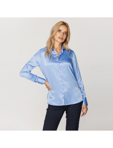 Willsoor Moteriški lengvi šviesiai mėlyni atlasiniai marškiniai 15590