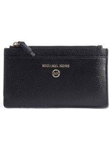 MICHAEL KORS moteriška juoda piniginė Small pebbled leather card case