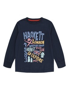 Hackett London Marškinėliai tamsiai mėlyna / šviesiai mėlyna / geltona / pastelinė rožinė