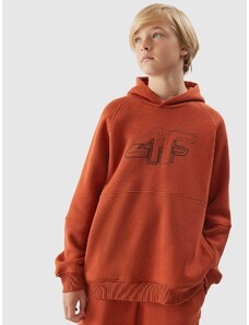 4F Sportinis neatsegamas džemperis su gobtuvu berniukams - vyšninės spalvos