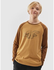4F Longsleeve marškinėliai su grafika berniukams - rudi