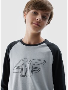 4F Longsleeve marškinėliai su grafika berniukams - pilki