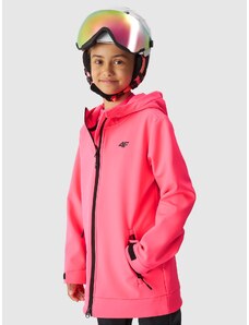 4F Softshell vėjui atspari slidinėjimo striukė mergaitėms 5000 membrana - rožinė