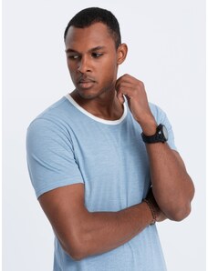 Ombre Clothing Vyriški marškinėliai be atspaudo - šviesiai mėlyna S1385