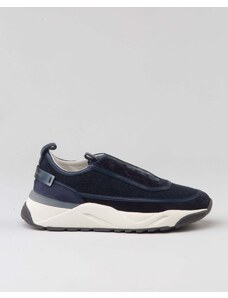 SANTONI Innova sneakers in leather and flannel