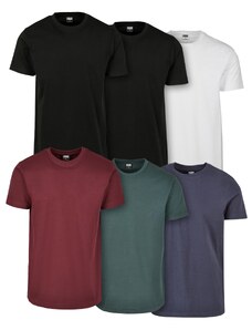 UC Men Pagrindiniai marškinėliai 6 pakuotės blk/blk/wht/rdwn/bttlgrn/nvy