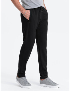 Ombre Clothing Vyriškos morkų kirpimo sportinės kelnės - juodos V1 OM-PASK-0166