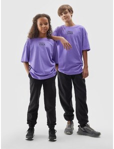 4F Vaikiški T-shirt marškinėliai su užrašu - violetiniai