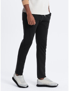 Ombre Clothing Vyriškos tiesios sportinės kelnės - juodos V1 OM-PABS-0155