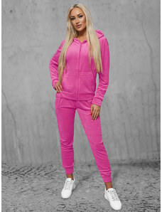 Tamsiai-rožinis moteriškas veliūrinis sportinis kostiumas OZONEE JS/8C1176/19