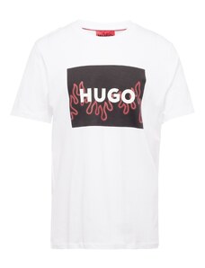 HUGO Marškinėliai 'Dulive' kraujo spalva / juoda / balta