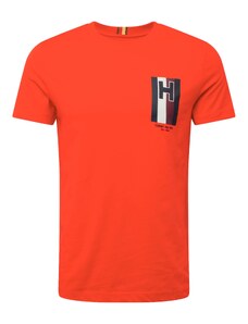TOMMY HILFIGER Marškinėliai vyšninė spalva / oranžinė-raudona / juoda / balta