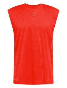 HUGO Marškinėliai 'Dankto241' oranžinė-raudona / juoda