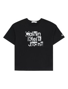 Calvin Klein Jeans Marškinėliai sidabro pilka / juoda