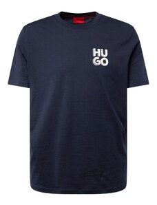 HUGO Marškinėliai 'Detzington 241' tamsiai mėlyna / balta