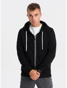 Ombre Clothing BASIC vyriškas džemperis su gobtuvu - juodas V1 OM-SSBZ-0118