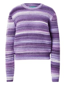 UNITED COLORS OF BENETTON Megztinis purpurinė / šviesiai violetinė / balta
