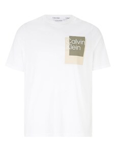 Calvin Klein Big & Tall Marškinėliai smėlio spalva / rusvai žalia / balta